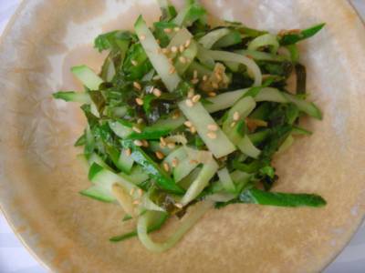 きゅうりの青じそ炒め