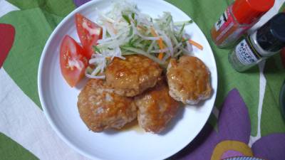 豆腐と鶏肉の小判焼き