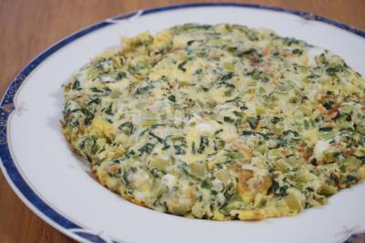 小松菜たっぷりチーズオムレツ