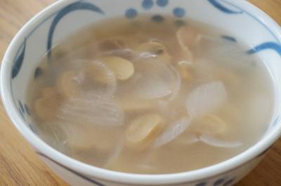 マッシュルームとハムのスープ