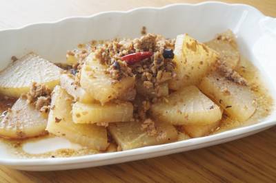 大根と豚ひき肉のピリ辛煮