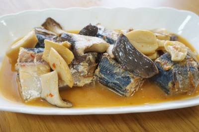 あじとエリンギのピリ辛みそ煮