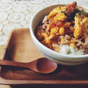 豚のトマたま炒め