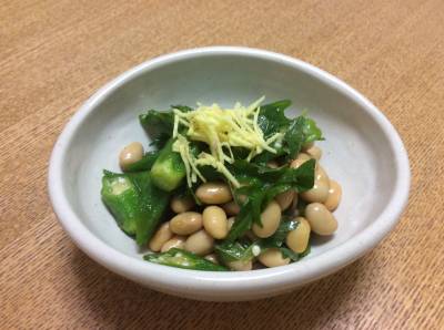 オクラと大豆のしそ風味