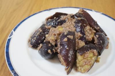 なすと牛肉のオイスター炒め