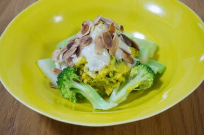 かぼちゃとブロッコリーのアーモンドサラダ