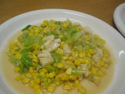 コーンといかのバターじょうゆ炒め