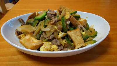 ゴーヤーのにんにくみそチャンプルー