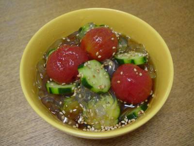 ところてんときゅうりの酢の物