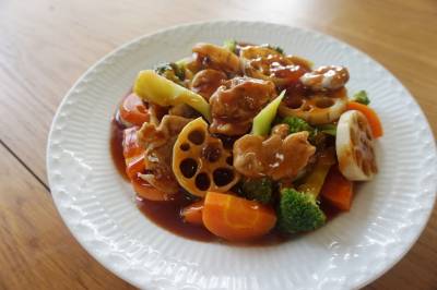 肉だんごの甘酢あんかけ