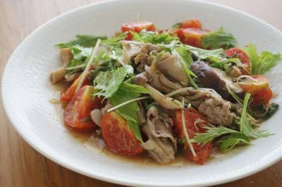 水菜と豚バラの炒め物