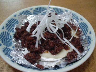 カマンベールの肉焼きみそのせ