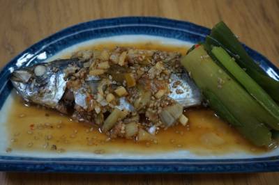 あじのピリ辛レンジ蒸し