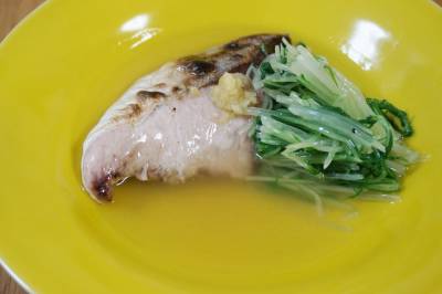 水菜とぶりのあんかけ