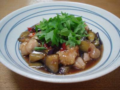 なすと鶏のうま煮