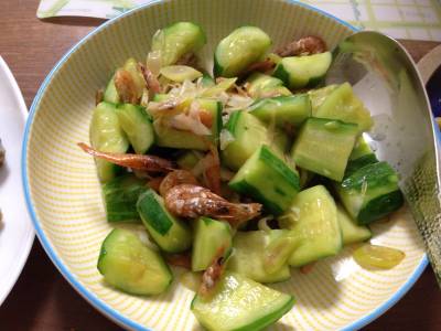 きゅうりと桜えびの塩炒め