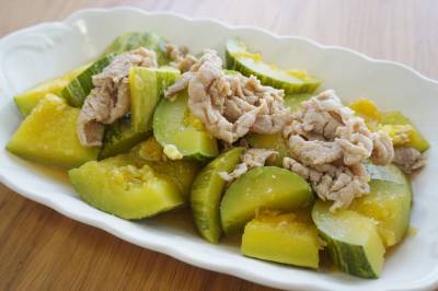 かぼちゃと豚肉の煮物