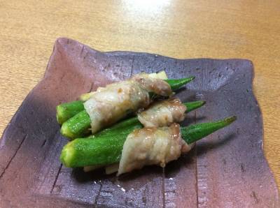 オクラの豚バラ巻き