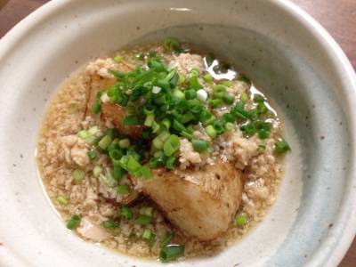 揚げ長芋のそぼろあん