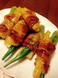 オクラの豚バラ巻き