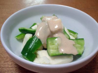 長芋ときゅうりのごま酢あえ