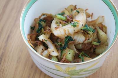 セロリと桜えびのきんぴら風