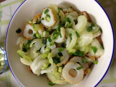 セロリとちくわのねぎ塩あえ