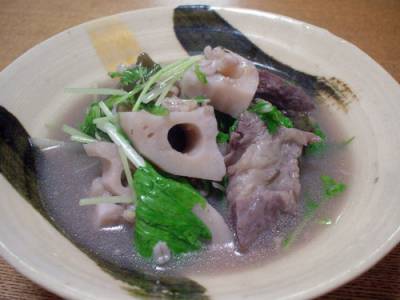 れんこんと塩豚のスープ煮
