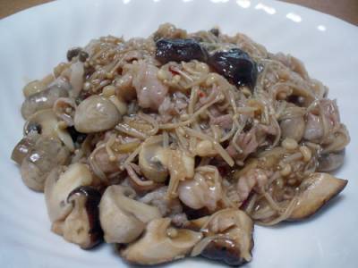 きのこと豚肉の当座煮