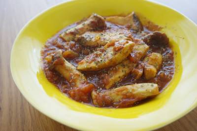 かじきと豆のトマトカレー煮