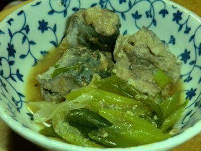 さば缶とねぎのみそ煮