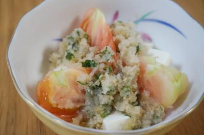 トマトと豆腐の香味おろし