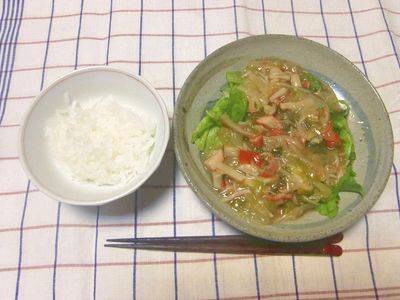 レタスのかにかまあんかけ