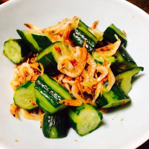 きゅうりと桜えびの塩炒め