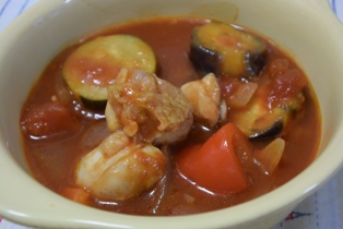 鶏肉となすのトマト煮