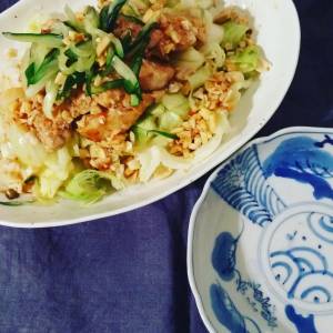 ささ身とゆでキャベツのザックリあえ