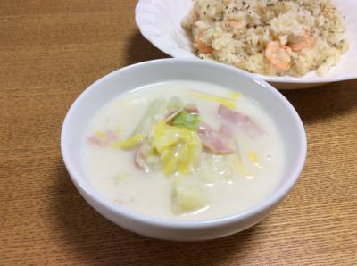白菜のクリーム煮スープ