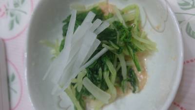 水菜のピーナツ酢