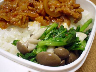 クレソンとしめじの粒マスタードあえ