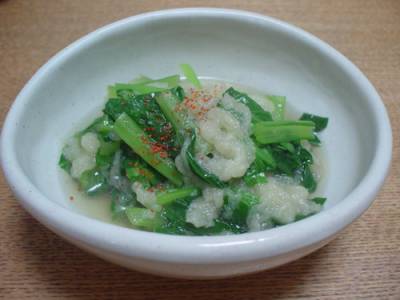 小松菜と天かすの煮びたし