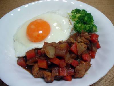 鶏肉とコロコロ野菜の炒め煮