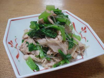 小松菜と春雨のからし酢あえ