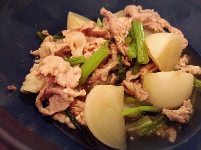 しょうが豚とかぶの煮びたし