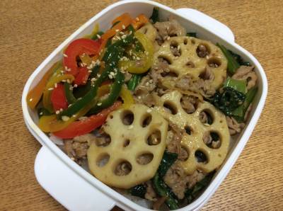 れんこんと豚肉の中国風炒め煮