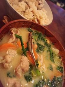 納豆入りおかず豚汁