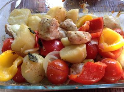 新じゃがと鶏肉のオーブン焼き
