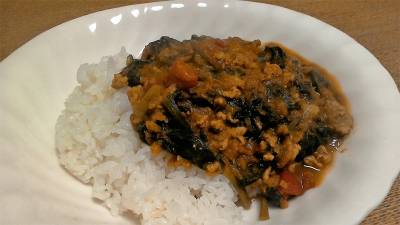 ほうれんそうのキーマカレー