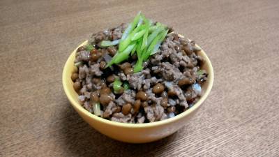 納豆炒め丼