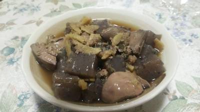 鶏レバーとこんにゃくのピリ辛煮