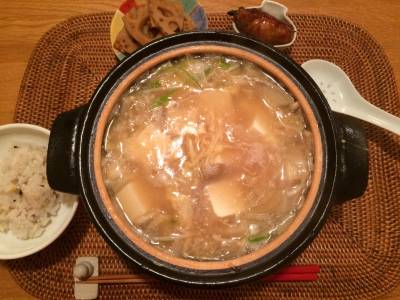 帆立てのトロトロ湯豆腐